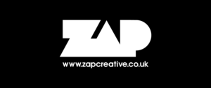 ZAP Creative showreel placeholder image large logo in black and white